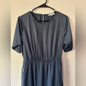 Polagram Slate Blue Short-Sleeve Midi Dress